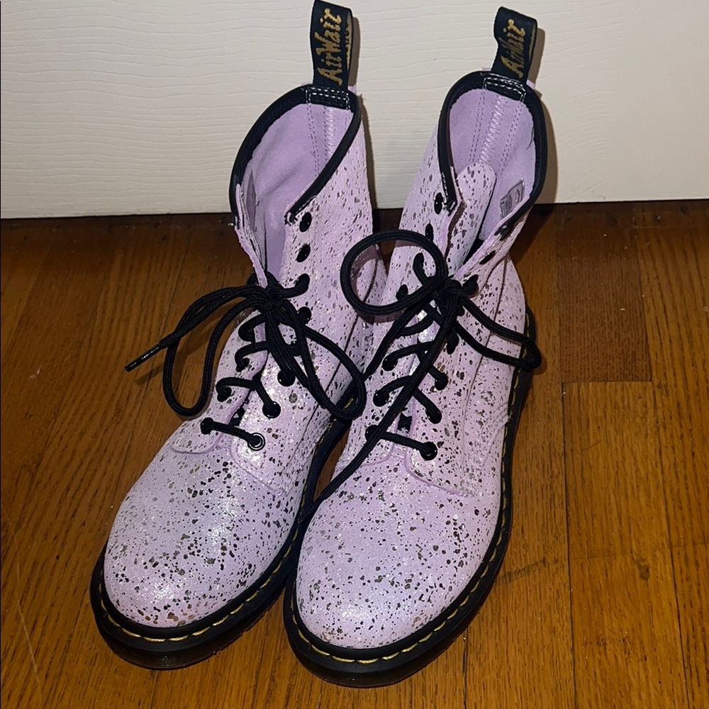 Doc Martins Lavender/pink sparkly boots